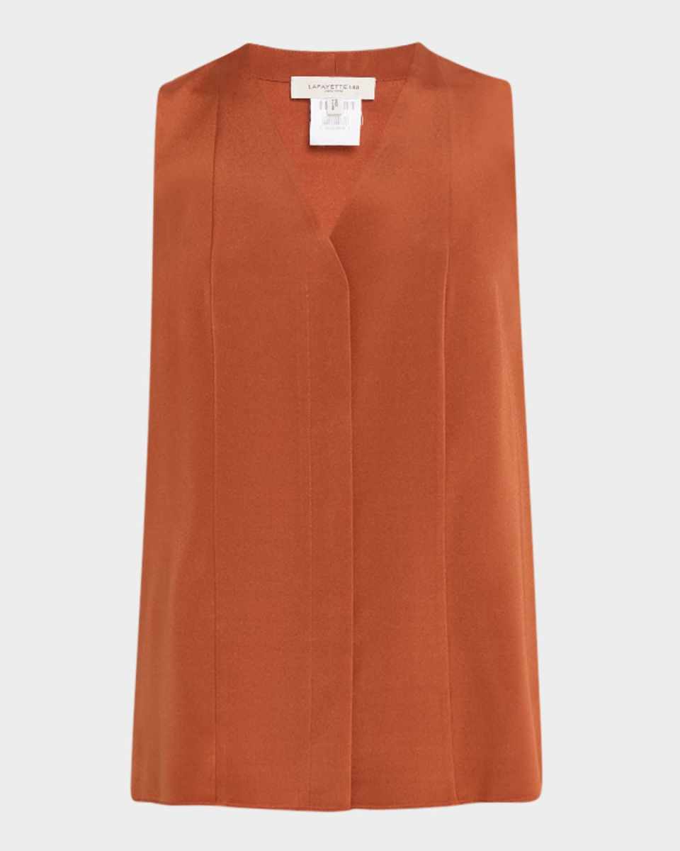Sleeveless Organic Stretch Silk Blous